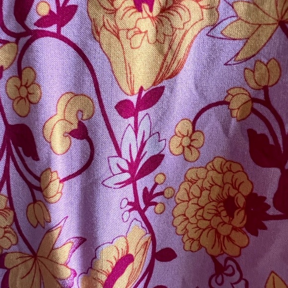 Pink and Orange Boho Flutter Sleeve Wrap Sundress - Picture 5 of 5